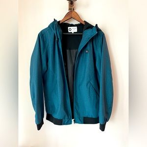 Blue bomber jacket, water resistant